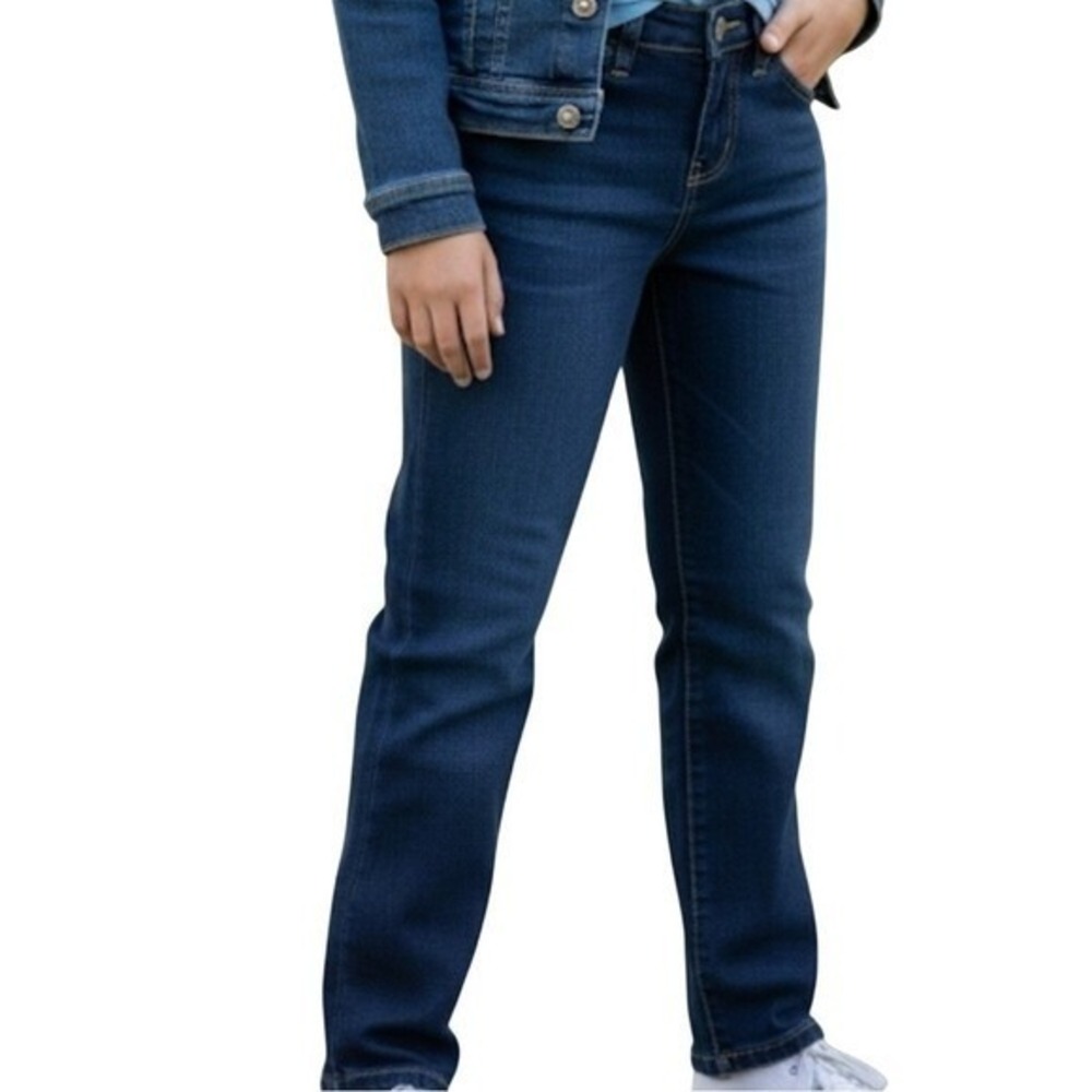 True Religion Girls Ricky Relaxed Straight Jean Cotton EUC Knight Blue 12Y‎